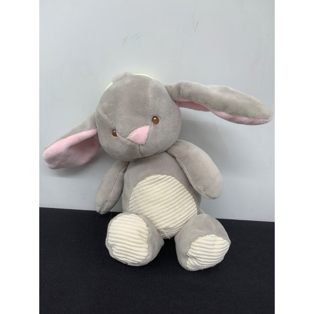 Kellytoy Rattle Lovey Security Plush Crinkle Ears Bunny Rabbit Gray Pink Crib